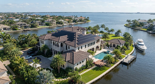 A residential property with rooftop solar